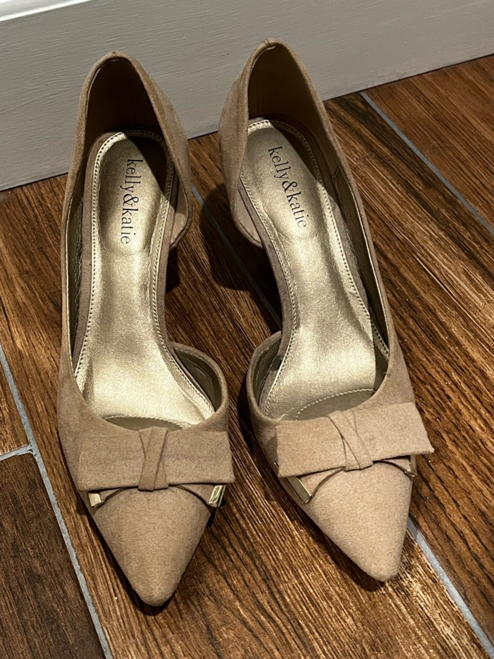 Kelly and Katie nude suede heel